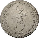 Reverse 2/3 Thaler 1824 C
