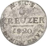 Reverse 3 Kreuzer 1820 S