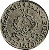 Reverse 6 Groszy (Szostak) 1763 FLS Elbing