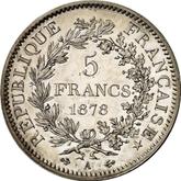 Reverse 5 Francs 1878 A Hercules