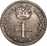 Reverse Fourpence (Groat) 1691 First busts