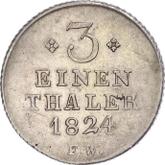 Reverse 1/3 Thaler 1824 F.W.