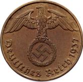 Reverse 2 Reichspfennig 1937 J