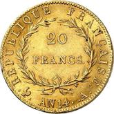 Reverse 20 Francs AN 14 (1805-1806) A