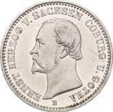 Obverse 1/6 Thaler 1869 B 25 years of the reign of Ernst II