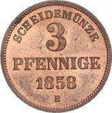 Reverse 3 Pfennig 1858 B Birkenfeld