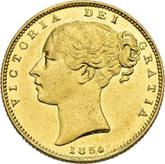 Obverse Sovereign 1854 WW Shield