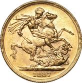 Reverse Sovereign 1887 M WW St. George