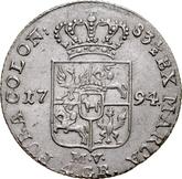 Reverse 1 Zloty (4 Grosze) 1794 MV