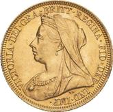 Obverse Sovereign 1895 S Veiled head