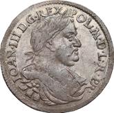 Obverse Ort (18 Groszy) 1677 MH Straight shield