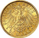 Reverse 20 Mark 1914 F Wurtenberg