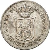 Reverse 20 Céntimos de escudo 1865
