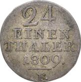 Reverse 1/24 Thaler 1809 F Crown with ribbons