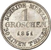 Reverse 1 Groschen 1851 F