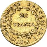 Reverse 20 Francs AN 14 (1805-1806) I