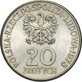 Obverse 20 Zlotych 1978 MW Maria Konopnicka