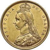 Obverse Half Sovereign 1887 S JEB Jubilee portrait