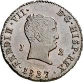 Obverse 2 Maravedís 1827 J
