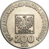 Obverse 200 Zlotych 1974 MW JMN Pattern 30 years of Polish People's Republic