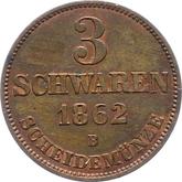 Reverse 3 Schwaren 1862 B