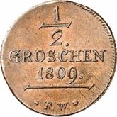 Reverse 1/2 Groschen 1809 F.W.