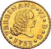 Obverse 1/2 Escudo 1753 M JB