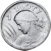 Reverse 1 Zloty 1924 H Pattern A woman with ears of corn