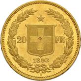 Reverse 20 Francs 1893 B