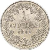 Reverse 1/2 Gulden 1842