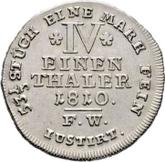 Reverse 1/4 thaler 1810 F.W.