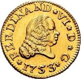 Obverse 1/2 Escudo 1753 S PJ