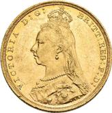 Obverse Sovereign 1892 S JEB Jubilee portrait