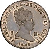 Obverse 8 Maravedís 1845 Denomination on obverse