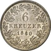 Reverse 6 Kreuzer 1840