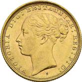 Obverse Sovereign 1883 S WW St. George