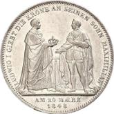 Reverse 2 Thaler 1848 Abdication of Ludwig I