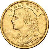 Obverse 20 Francs 1900 B Vreneli