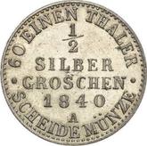 Reverse 1/2 Silber Groschen 1840 A
