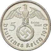 Reverse 5 Reichsmark 1939 D