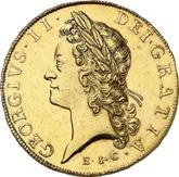 Obverse Five guineas 1729 EIC Young Head