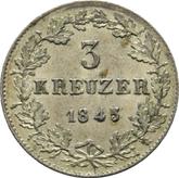 Reverse 3 Kreuzer 1845