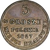 Reverse 3 Grosze 1827 IB Z MIEDZI KRAIOWEY