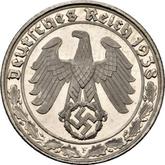 Reverse 50 Reichspfennig 1938 F