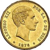 Obverse 25 Pesetas 1876 DEM