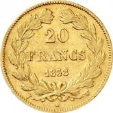 Reverse 20 Francs 1838 W