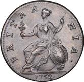 Reverse Halfpenny 1752 Old Head