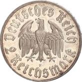 Reverse 2 Reichsmark 1933 F Martin Luther