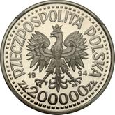 Obverse 200000 Zlotych 1994 MW ET Sigismund I the Old