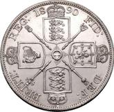 Reverse Double Florin 1890 JEB Jubilee Head